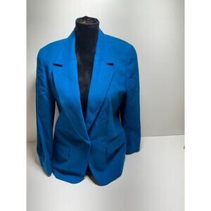Pendleton Women’s 100% Wool Blazer Teal Sz 10 Petite LinedOffice Career FLAWS